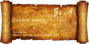 Zsidek Anett névjegykártya