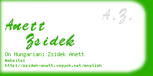 anett zsidek business card